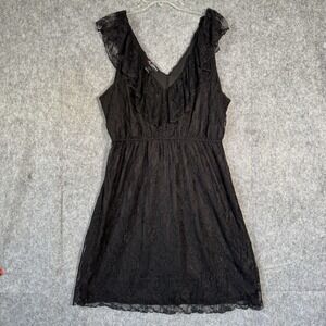 VtgvY2K Babydoll Dress Sheer Ruffle Lace Overlay Whimsigoth Witchy Size 2X Black